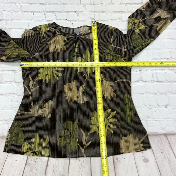 Sigrid Olsen Women Blouse Top Button Shirt Size Small Wool Silk Floral B243 -13 - Picture 2 of 14